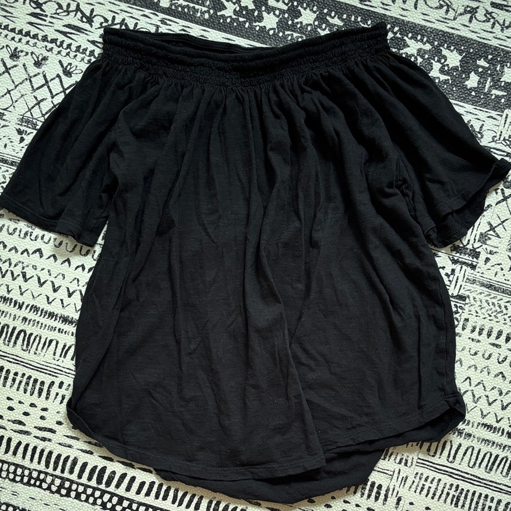 Fun Black Off-Shoulder Women's Top